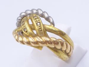 Pt900/K18 ダイヤ 0.03ct リング 4.7g